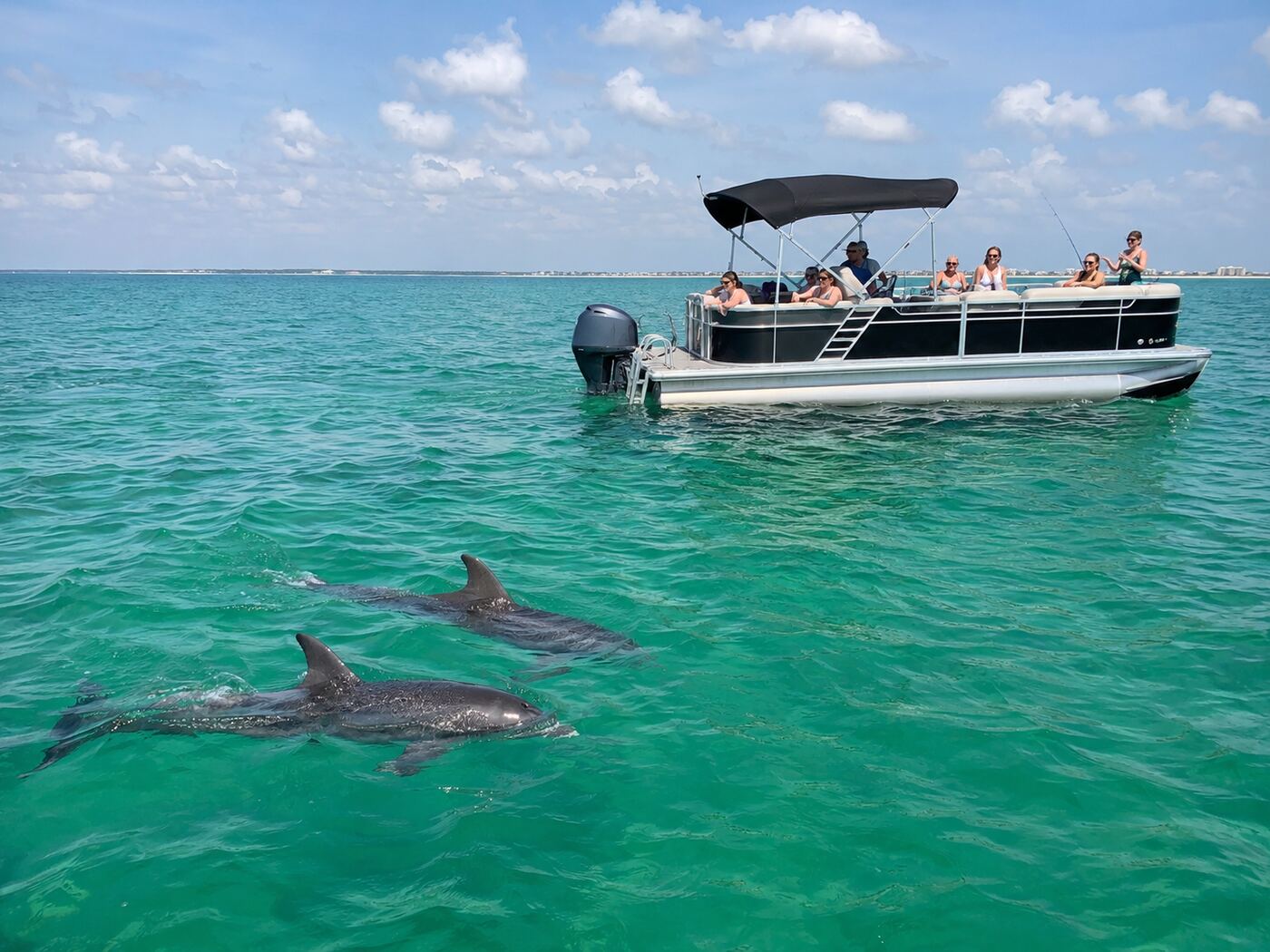 Dolphin tour boat on the Gulf near Panama City Beach